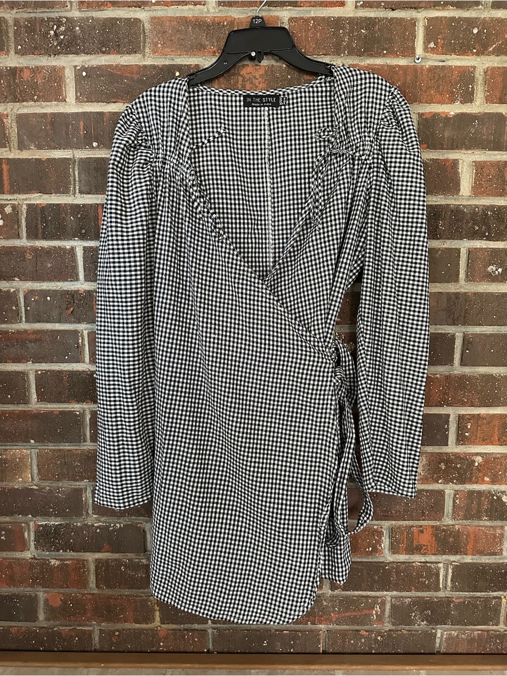Plus Size In The Style Black & White Gingham Wrap Dress